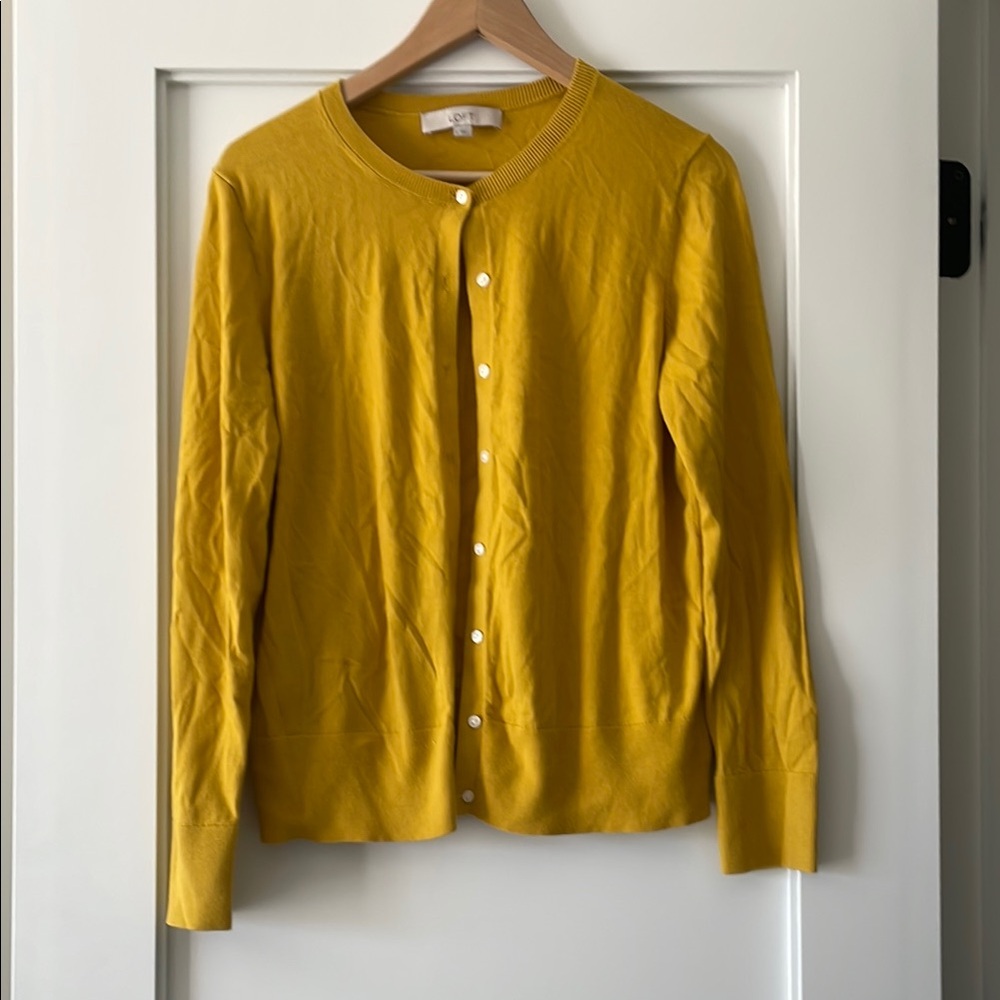 LOFT Mustard Yellow Cardigan